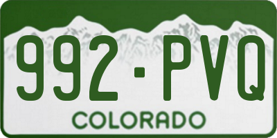 CO license plate 992PVQ