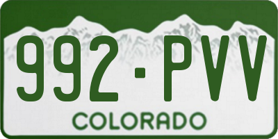 CO license plate 992PVV