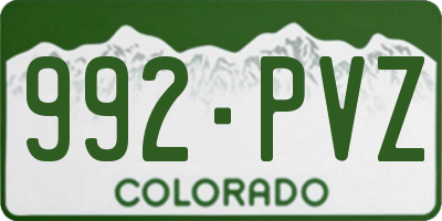 CO license plate 992PVZ