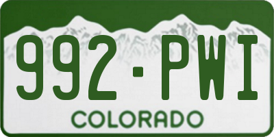 CO license plate 992PWI