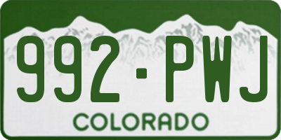 CO license plate 992PWJ
