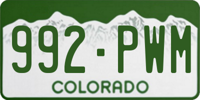 CO license plate 992PWM