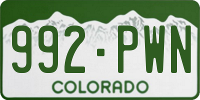 CO license plate 992PWN