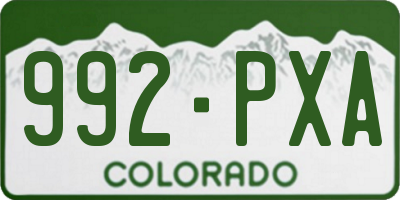 CO license plate 992PXA
