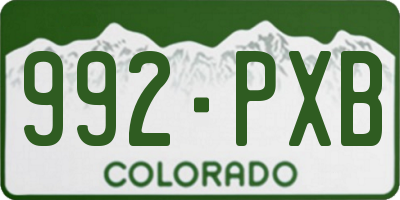 CO license plate 992PXB