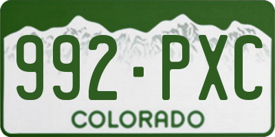 CO license plate 992PXC