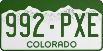 CO license plate 992PXE