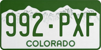 CO license plate 992PXF