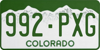 CO license plate 992PXG