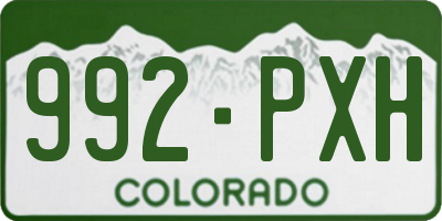 CO license plate 992PXH