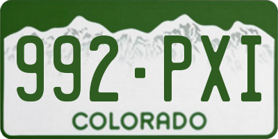 CO license plate 992PXI