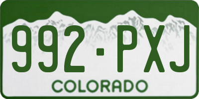 CO license plate 992PXJ