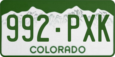 CO license plate 992PXK