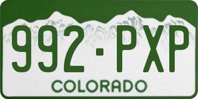 CO license plate 992PXP