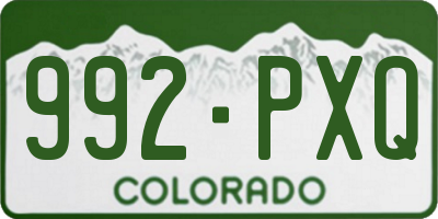CO license plate 992PXQ
