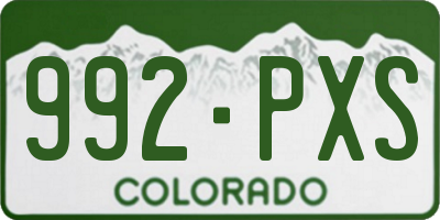 CO license plate 992PXS