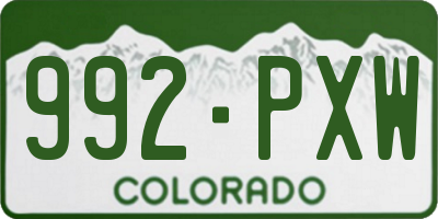 CO license plate 992PXW