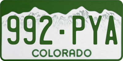 CO license plate 992PYA