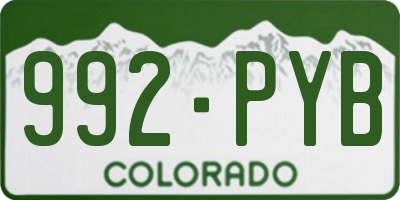CO license plate 992PYB