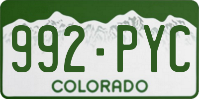 CO license plate 992PYC