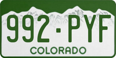 CO license plate 992PYF