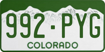 CO license plate 992PYG