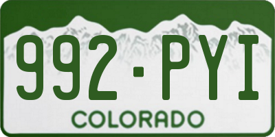 CO license plate 992PYI