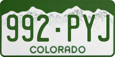 CO license plate 992PYJ