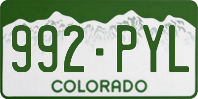 CO license plate 992PYL
