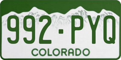 CO license plate 992PYQ