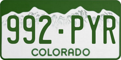 CO license plate 992PYR