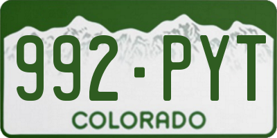 CO license plate 992PYT