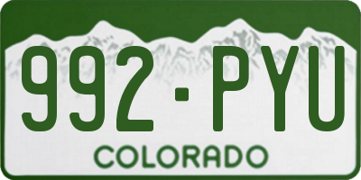 CO license plate 992PYU