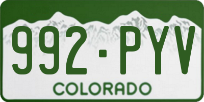 CO license plate 992PYV