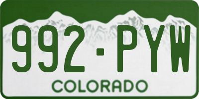 CO license plate 992PYW