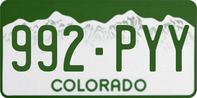 CO license plate 992PYY