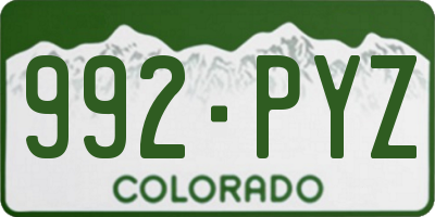 CO license plate 992PYZ
