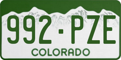 CO license plate 992PZE