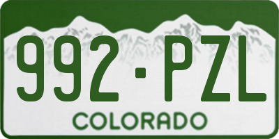 CO license plate 992PZL