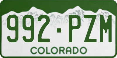 CO license plate 992PZM