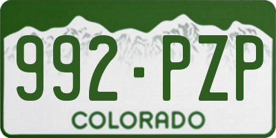 CO license plate 992PZP