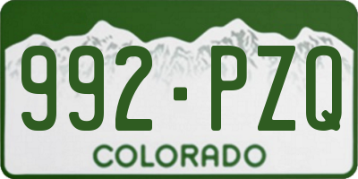 CO license plate 992PZQ
