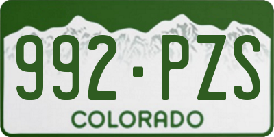 CO license plate 992PZS
