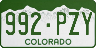 CO license plate 992PZY