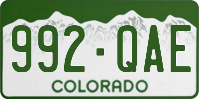 CO license plate 992QAE