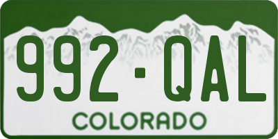 CO license plate 992QAL