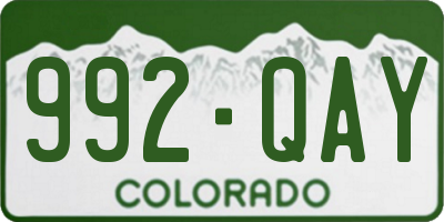 CO license plate 992QAY