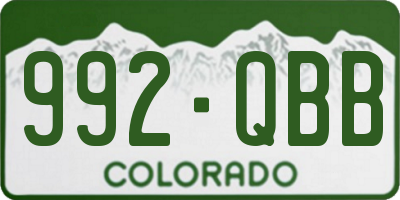 CO license plate 992QBB