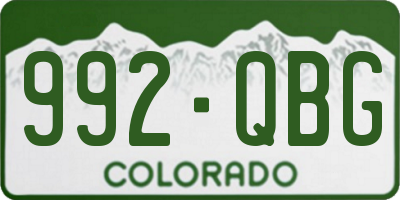 CO license plate 992QBG