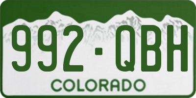 CO license plate 992QBH